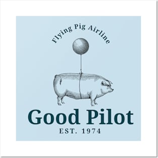 Flying Pig Airline Vintage Funny Pig Art Posters and Art